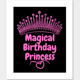 Pink Girls Magical Birthday Princess Party Outfit Posters and Art